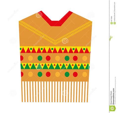 Icône De Poncho Style Plat Habillement Traditionnel Mexicain D