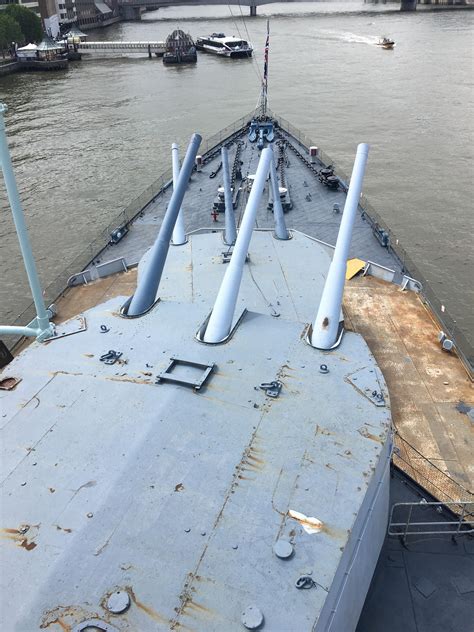 Hms Belfast Forward 6” Turrets From The Bridge 09 07 21 [4000x3000] R Warshipporn