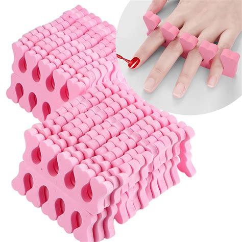 10 20Pairs Pink Soft Sponge Finger Toe Separator For Nail Art Practice