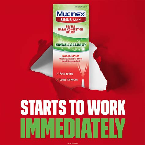 Mucinex Sinus Max Nasal Spray For Sinus And Allergy 75 Oz Bottle Fast Acting And Fragrance Free