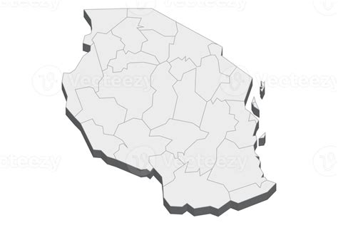 Ilustración De Mapa 3d De Tanzania 12031226 Png