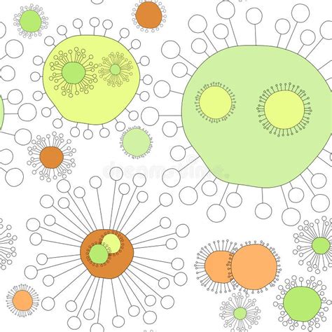 Padrão Sem Costura Vetor Diferentes Células Do Vírus De Bactérias