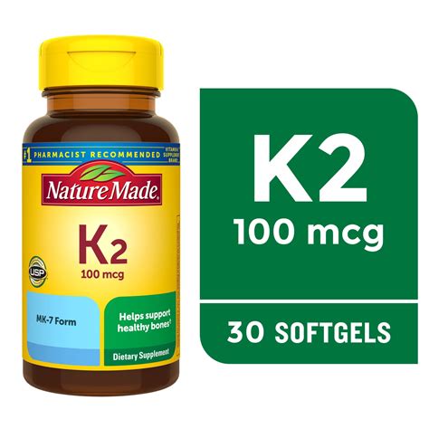 Nature Made Vitamin K Mk Mcg Softgels Bone Support Supplement