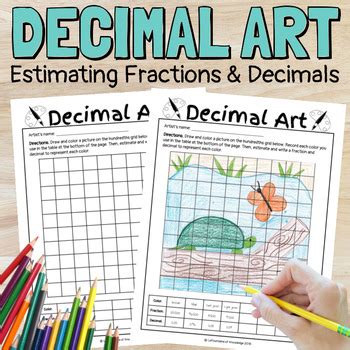 Decimal Art Estimating Fractions And Decimals To Hundredths Practice