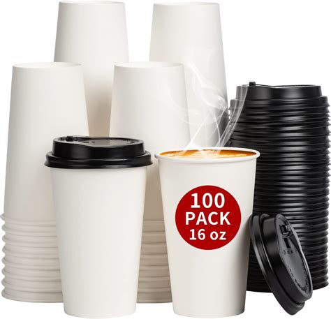 Racetop Disposable Coffee Cups With Lids Oz Pack Oz Coffee