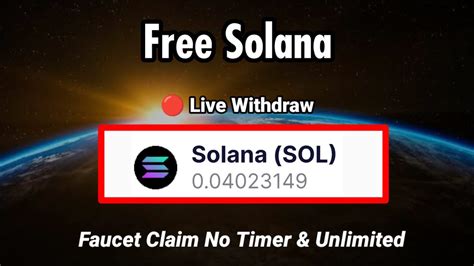 Free Solana Live Withdraw Faucet Claim No Timer Unlimited YouTube