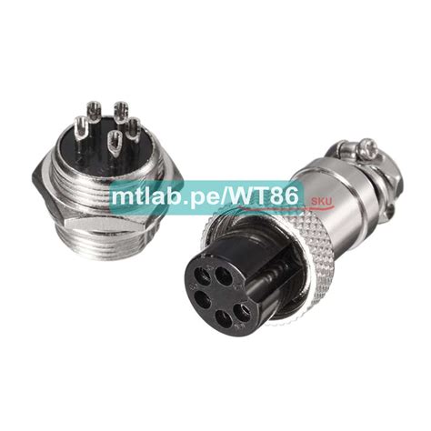 GX16 Conector plug y jack metálico número 16 Eurodin M H 5 pines MTLAB