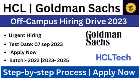 Hcl Tech And Goldman S Off Campus Drive 2023 2025 20222024 Batch Applylatest Job