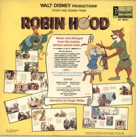 Walt Disney Robin Hood UK Vinyl LP Album LP Record 476904