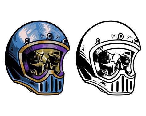 Calavera Con Casco De Moto Azul 11886302 Vector En Vecteezy