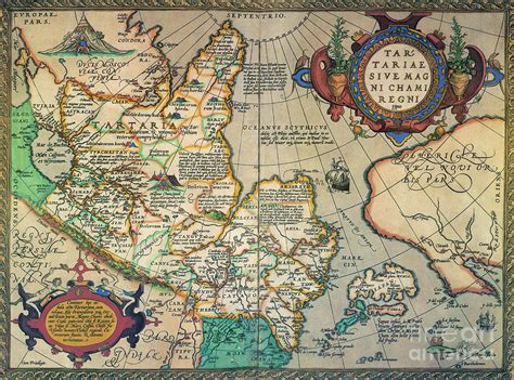 Northern Asia Map, 1595 Drawing by Abraham Ortelius - Pixels