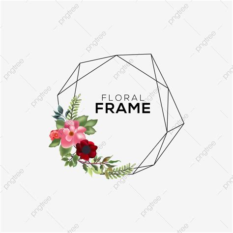 Hexagon Floral Frame Vector Hd Png Images Floral Gold Hexagon Frame