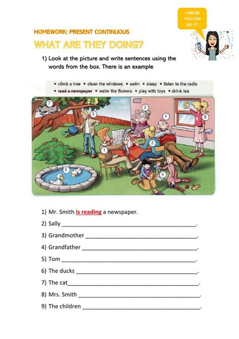 Present Continuous Interactive Worksheet Actividades Interactivas