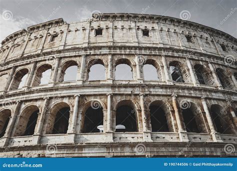 Architectural Details Of The Facade Of The Colosseum Coliseum Or