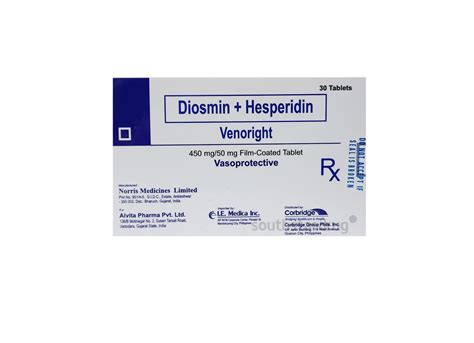 VENORIGHT Diosmin Hesperidin 450mg 50mg Film Coated Tablet 30 S