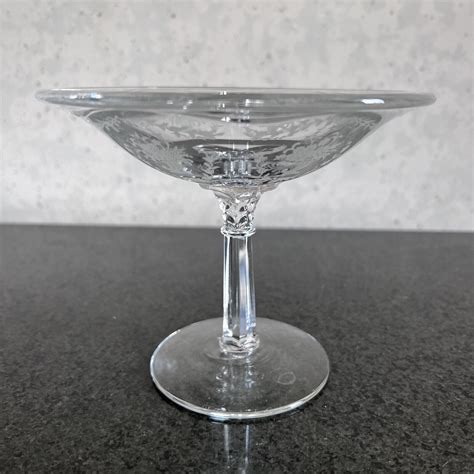 Fostoria Glass Mayflower Etched Clear Pedestal Compote Ebay