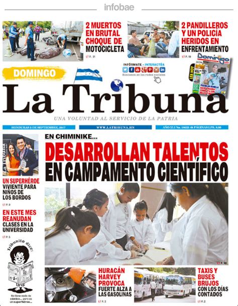 La Tribuna Honduras Domingo 3 De Septiembre De 2017 Infobae