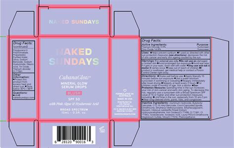 NAKED SUNDAYS CABANA GLOW MINERAL GLOW SERUM DROPS BLUSH 40ML SPF 50