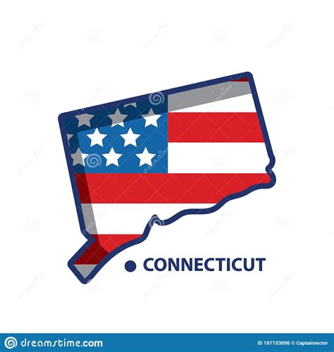 Map Of Connecticut Vector Illustration Decorative Design Stock Vector Illustration Of Flag