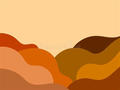 Mountain Landscape In Minimalist Style Panorama Of Wavy Mountain Peaks