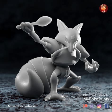 Abra Kadabra Alakazam Pokemon Figure Statue Pokemonfanart Etsy