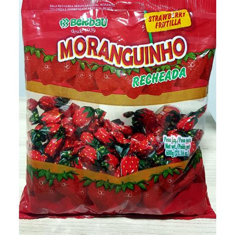 Bala Morango Recheada 600g Berbau Moranguinho Shopee Brasil