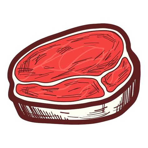 Premium Vector Fresh Steak Icon Hand Drawn Illustration Of Fresh