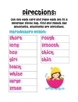 Antonyms by Lessons with Laila | TPT