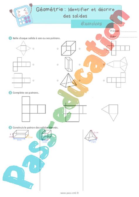 Identifier Et Construire Des Patrons De Solides Exercices De