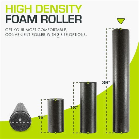 Prosourcefit High Density Foam Roller 36 18 12 Inches Black