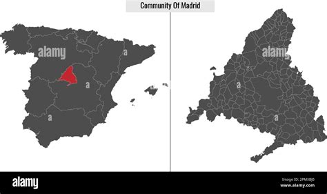 Mapa De Madrid Comunidad Autónoma De España Y Ubicación En El Mapa De