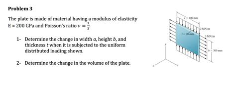 Problem 3 The Plate Is Made Of Material Having A Modulus Of Elasticity