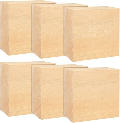 Amazon ACXFOND 6PCS 4x4x2 Inch Basswood Carving Blocks Unfinished