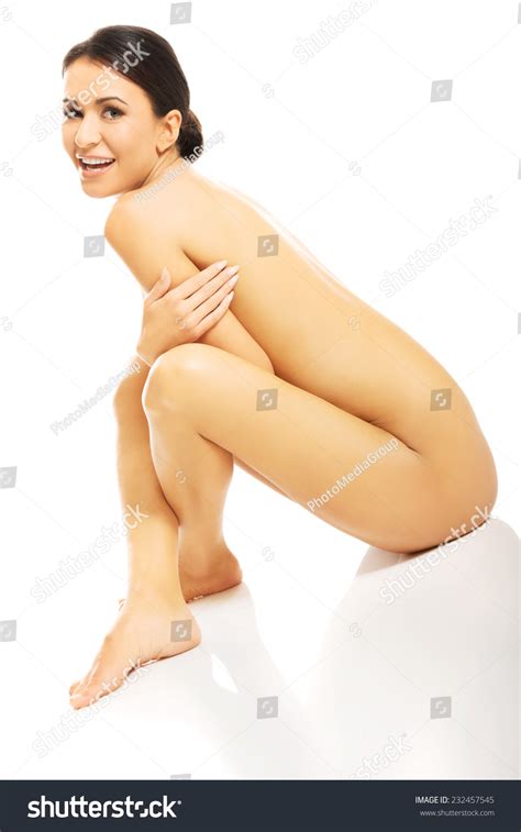 Side View Nude Woman Sitting Embracing Stock Photo Shutterstock