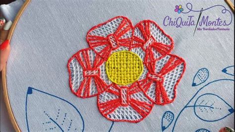 Bordado Fantasía Flor 35 Hand Embroidery Flower with Fantasy Stitch