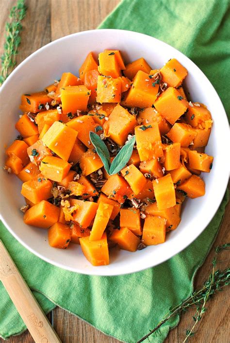 Glazed Butternut Squash With Sage Toasted Pecans Eat Yourself Skinny