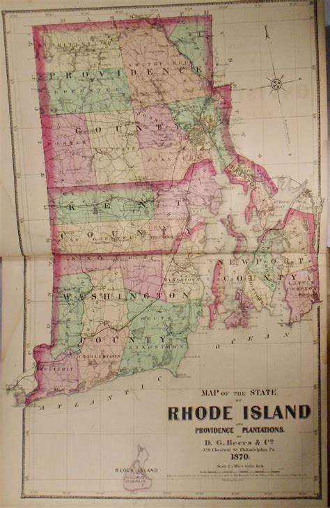 Atlas Of The State Of Rhode Island And Providence Plantations Von Beers D G 1870