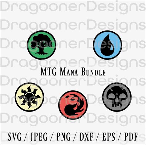 Mtg Magic The Gathering Mana Symbols Bundle Magic Svg Mtg Png File