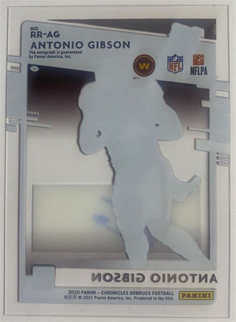 Antonio Gibson Rc Auto Chronicles Donruss Rated Rookie Rr Ag