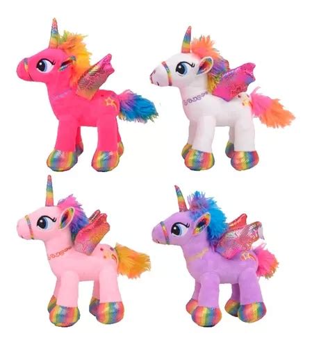 Unicornio De Peluche Con Alas Parado Medida Aprox 34x26 Cm MercadoLibre