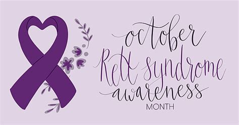 Rett Syndrome Awareness Month October Handwritten Lettering And Purple