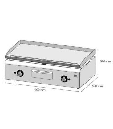 Plancha 900 a Gas Rectificada PLC 900 RT SERIE 500 COCCIÓN MODULAR