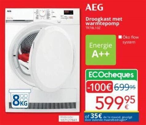 Aeg Droogkast Met Warmtepomp Tr L Z Promotie Bij Eldi