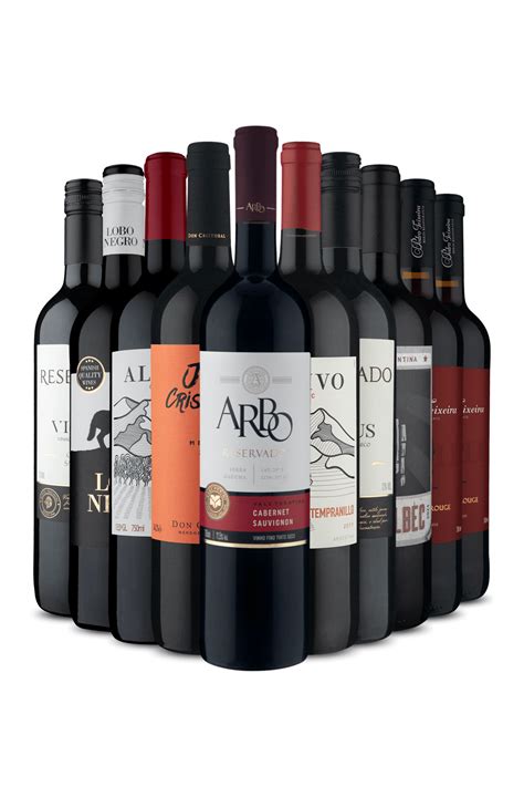 Kit 10 Só Tintos Das Melhores Uvas 10 Vinhos Drinko