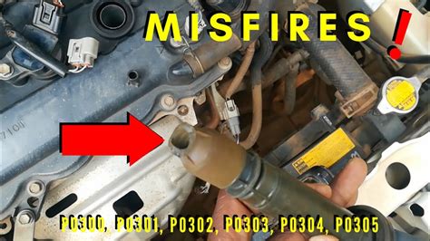 Car Misfires Flashing Check Engine P0300 P0301 P0302 P0303 P0304