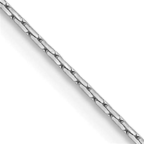 14k White Gold 6mm Boston Link Chain Precious Accents Ltd