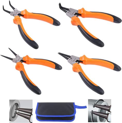 Glarks 4pcs 7 Inch Snap Ring Pliers Set Heavy Duty Internalexternal