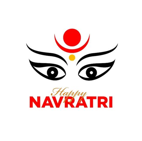 Premium Vector Happy Navratri Greetings With Durga Face Illustration