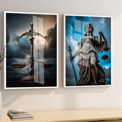 Quadro Decorativo Deusa da Justiça Espada Advocacia Vidro Elo7