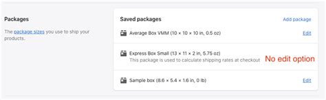 How To Remove A Package Size From The Saved Packages Shopify Community